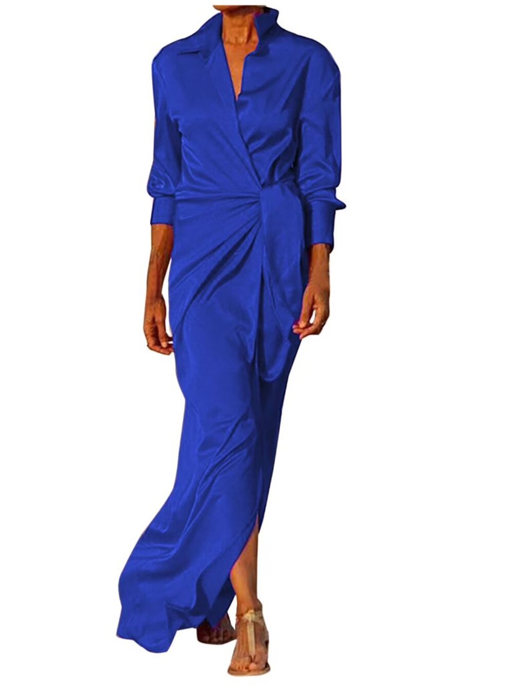 Homecoming Dresses Fashion Women Casual Bandage V-Neck Solid Slimming Long Sleev